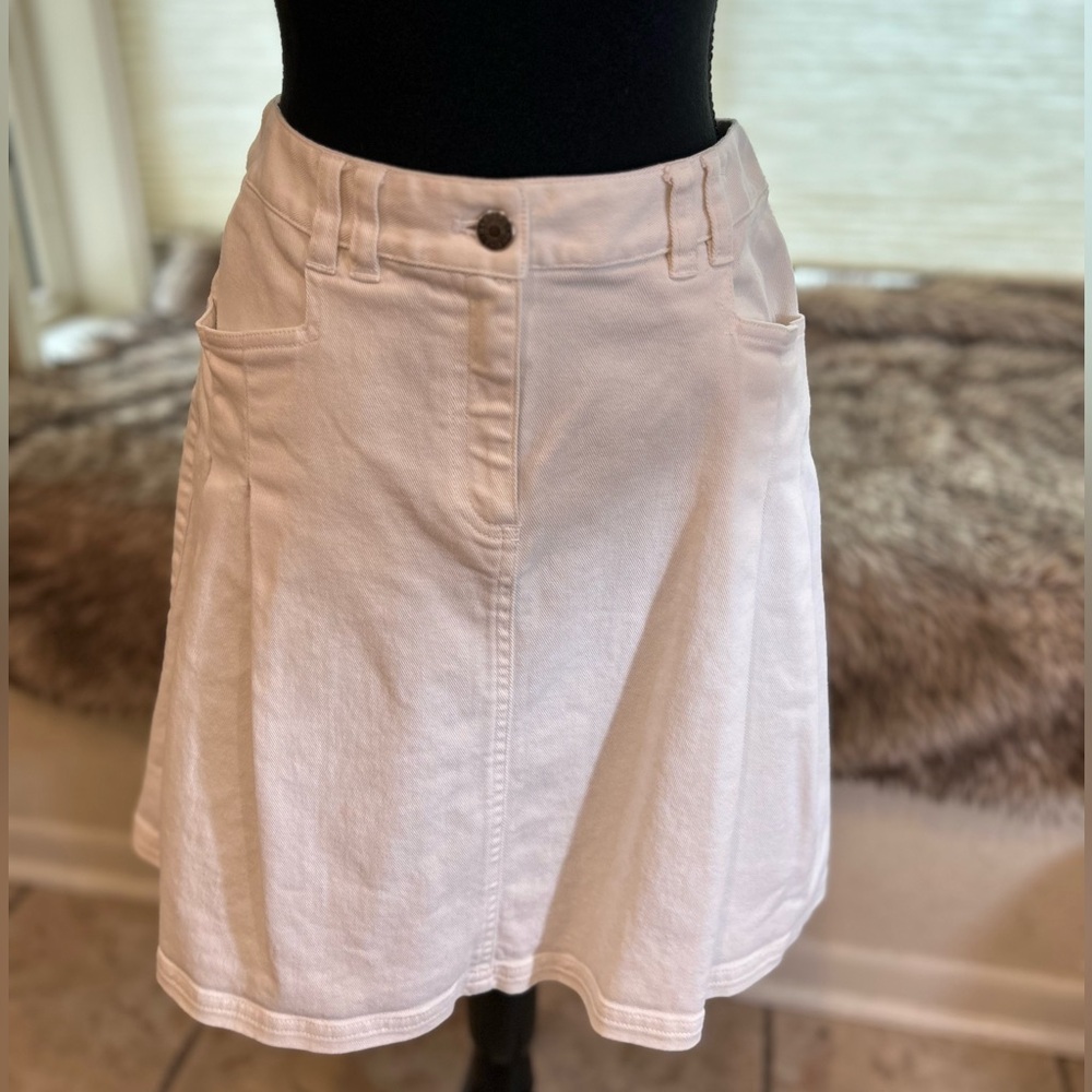 Harold’s White Denim Cotton Mini Skirt